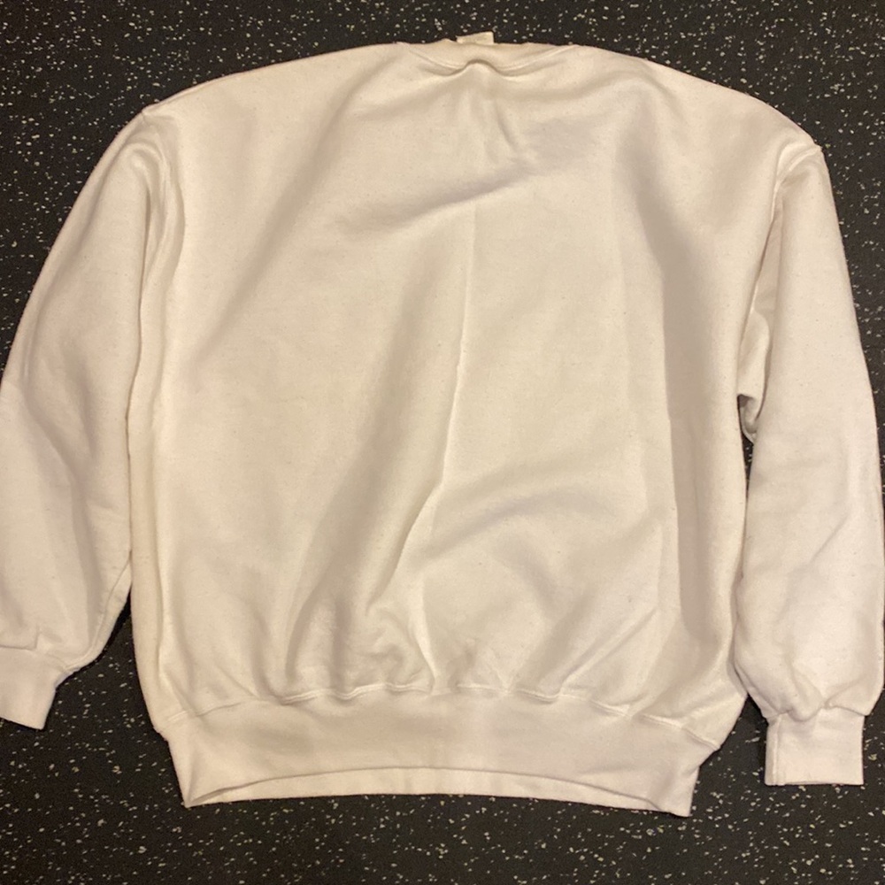 Vintage Jerzees Men’s XL White Cotton Graohic Fitted Crewneck - Picture 4 of 4